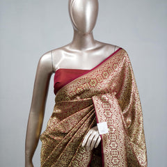 Semi Katan Banarasi Saree E SAN3418