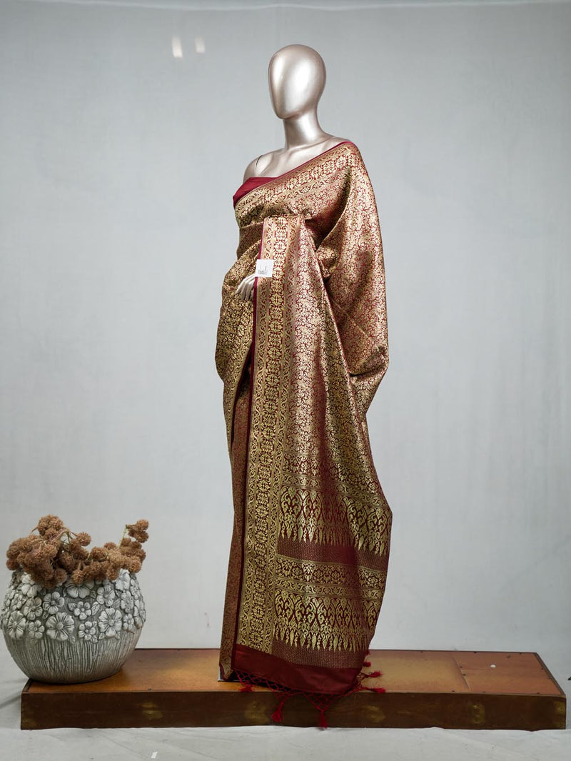 Semi Katan Banarasi Saree E SAN3418