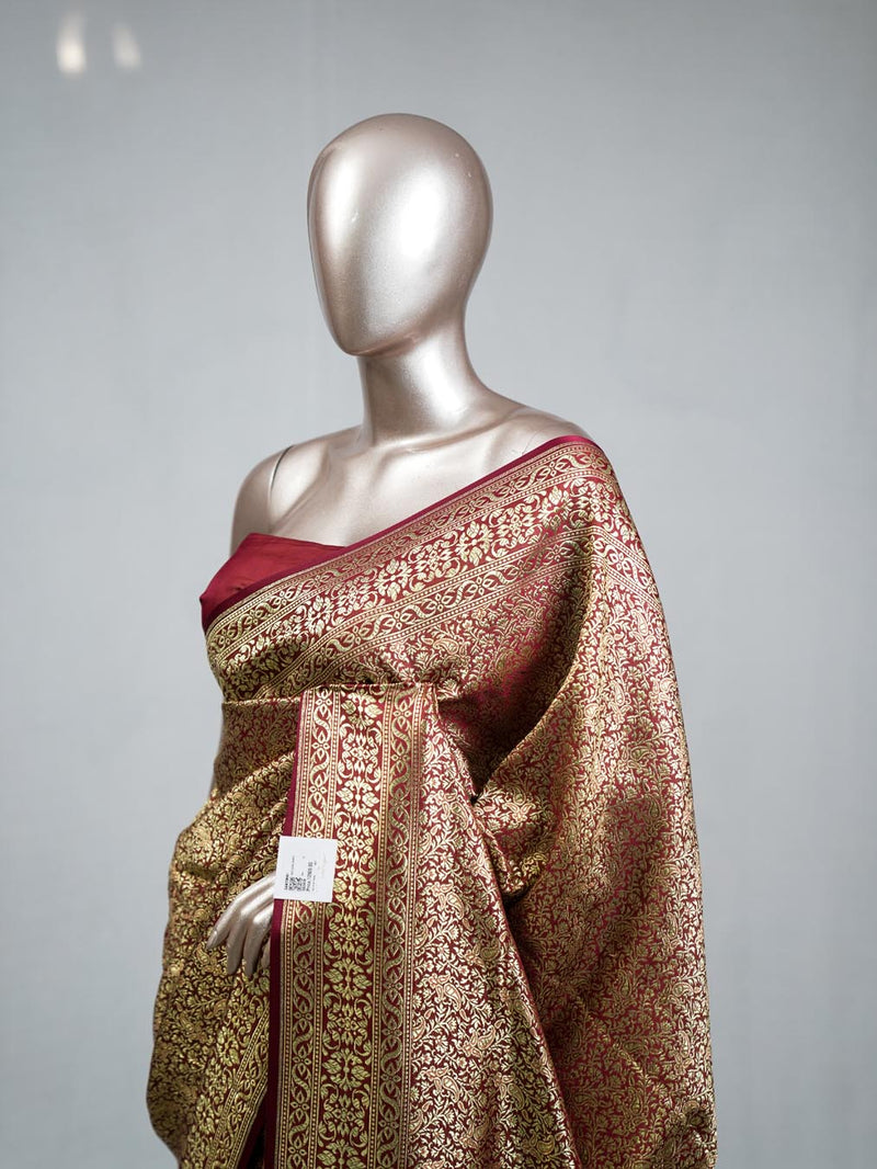 Semi Katan Banarasi Saree E SAN3418