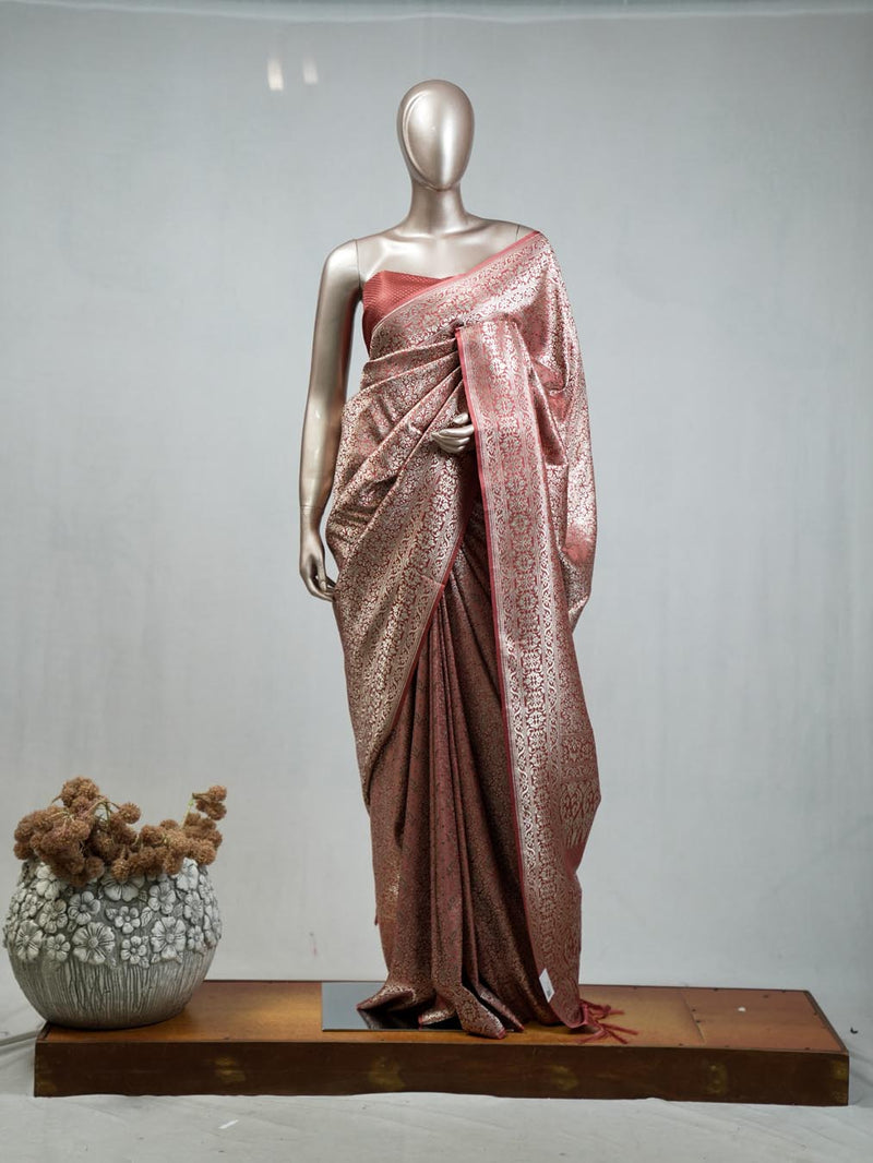 Semi Katan Banarasi Saree F SAN3629