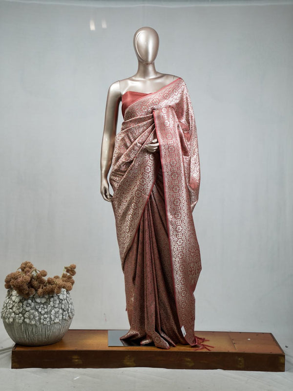 Semi Katan Banarasi Saree F SAN3629
