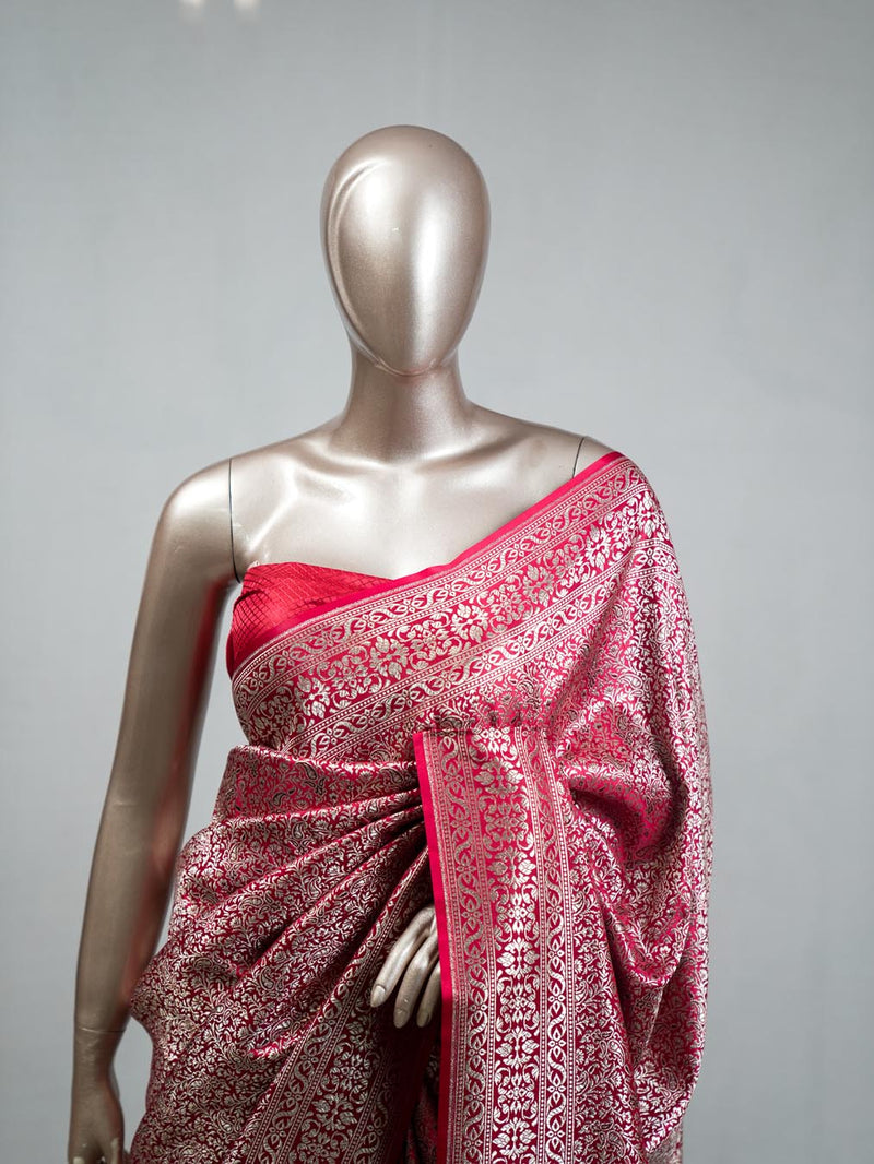 Semi Katan Banarasi Saree G SAN3638