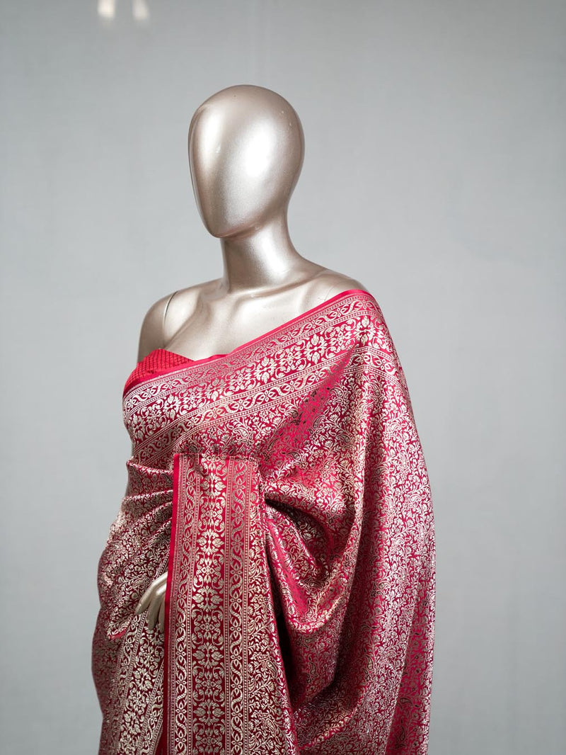 Semi Katan Banarasi Saree G SAN3638