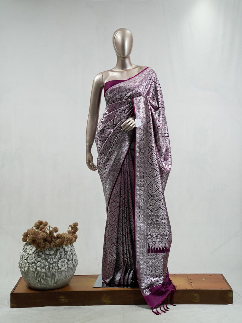 Semi Katan Banarasi Saree J SAN3875
