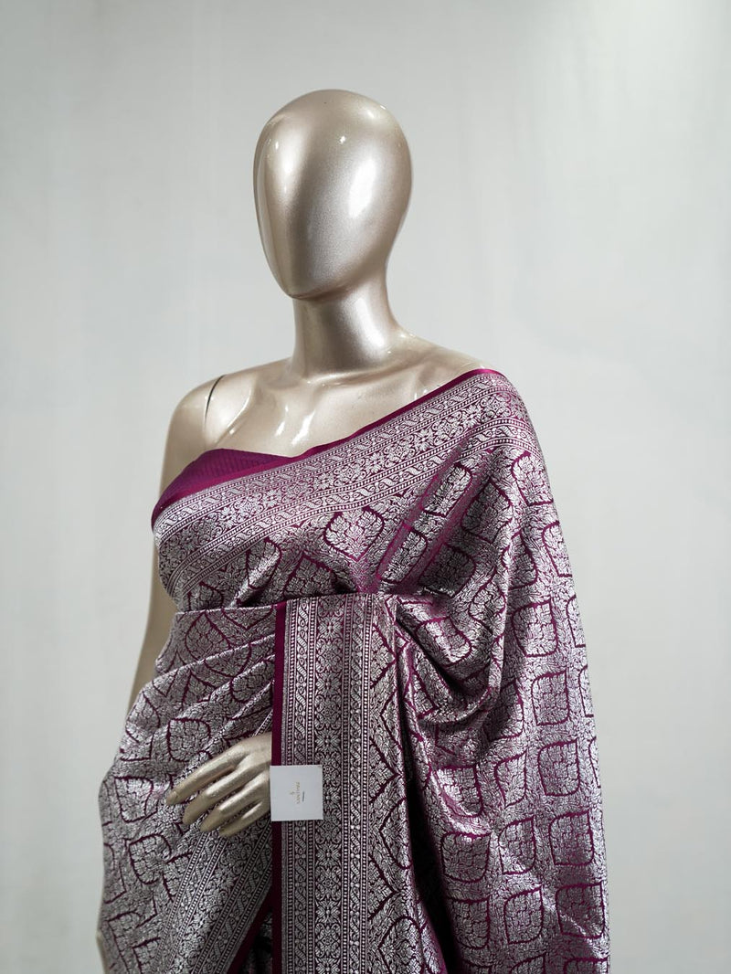 Semi Katan Banarasi Saree J SAN3875