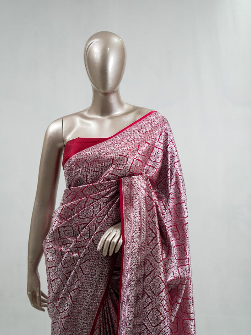 Semi Katan Banarasi Saree K SAN3880