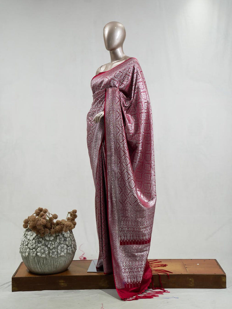 Semi Katan Banarasi Saree K SAN3880