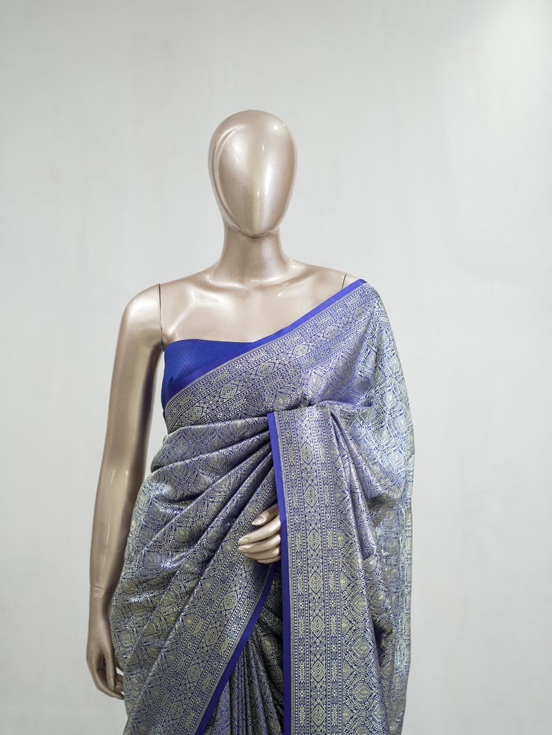 Semi Katan Banarasi Saree O  SAN3855