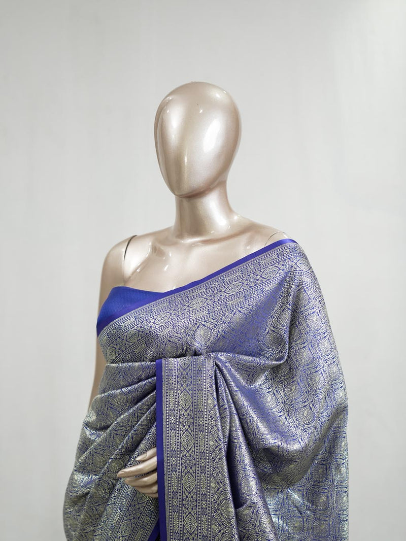 Semi Katan Banarasi Saree O  SAN3855