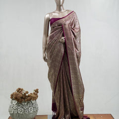 Semi Katan Banarasi Saree  P  SAN3881