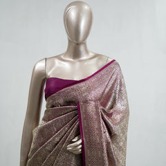 Semi Katan Banarasi Saree  P  SAN3881