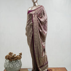 Semi Katan Banarasi Saree  P  SAN3881