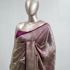 Semi Katan Banarasi Saree  P  SAN3881