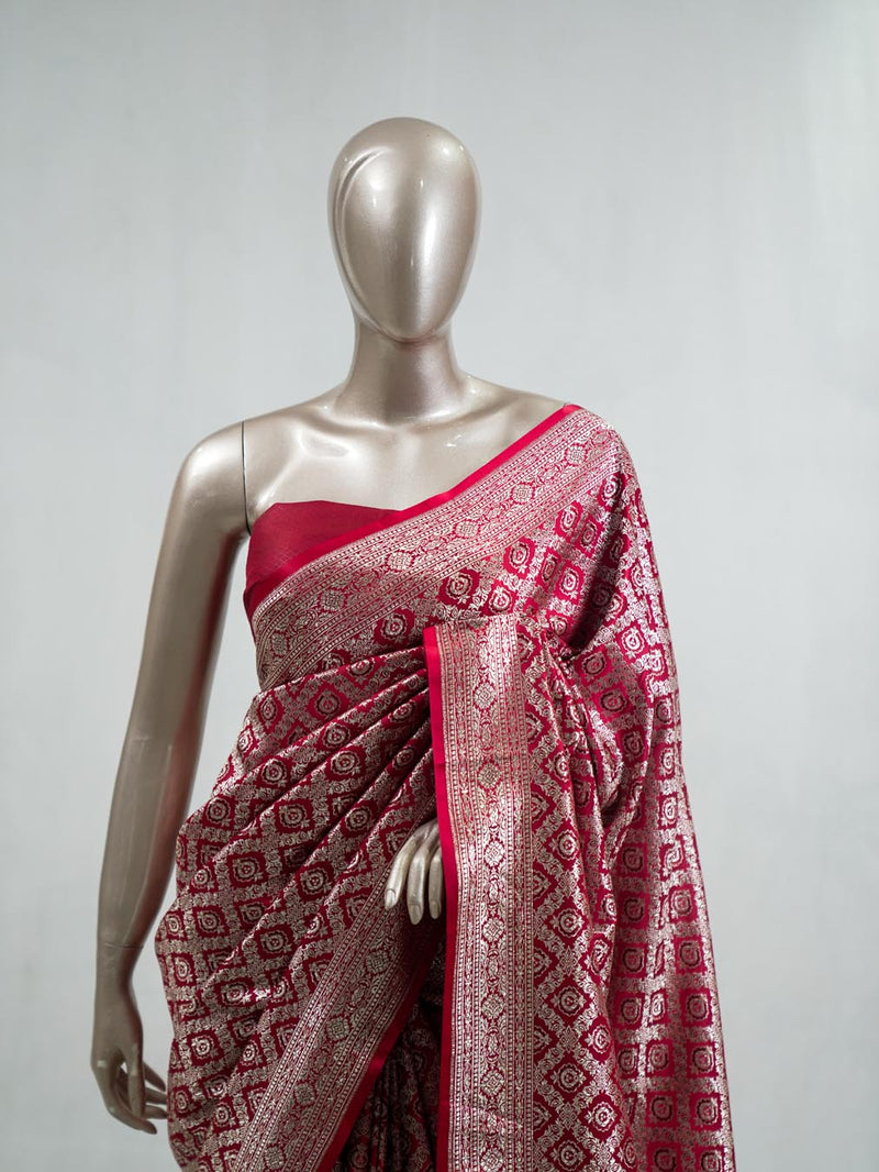 Semi Katan Banarasi Saree  Q SAN3632
