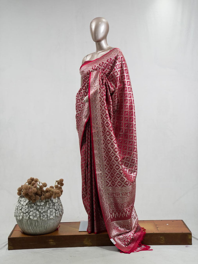 Semi Katan Banarasi Saree  Q SAN3632