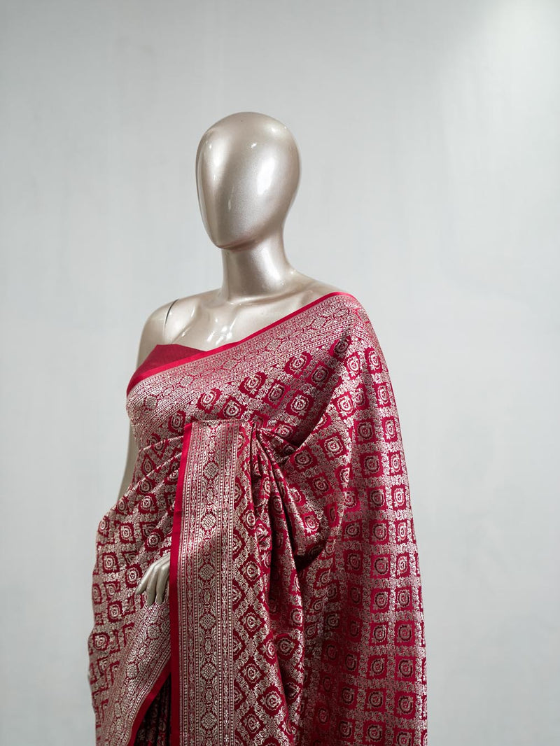 Semi Katan Banarasi Saree  Q SAN3632