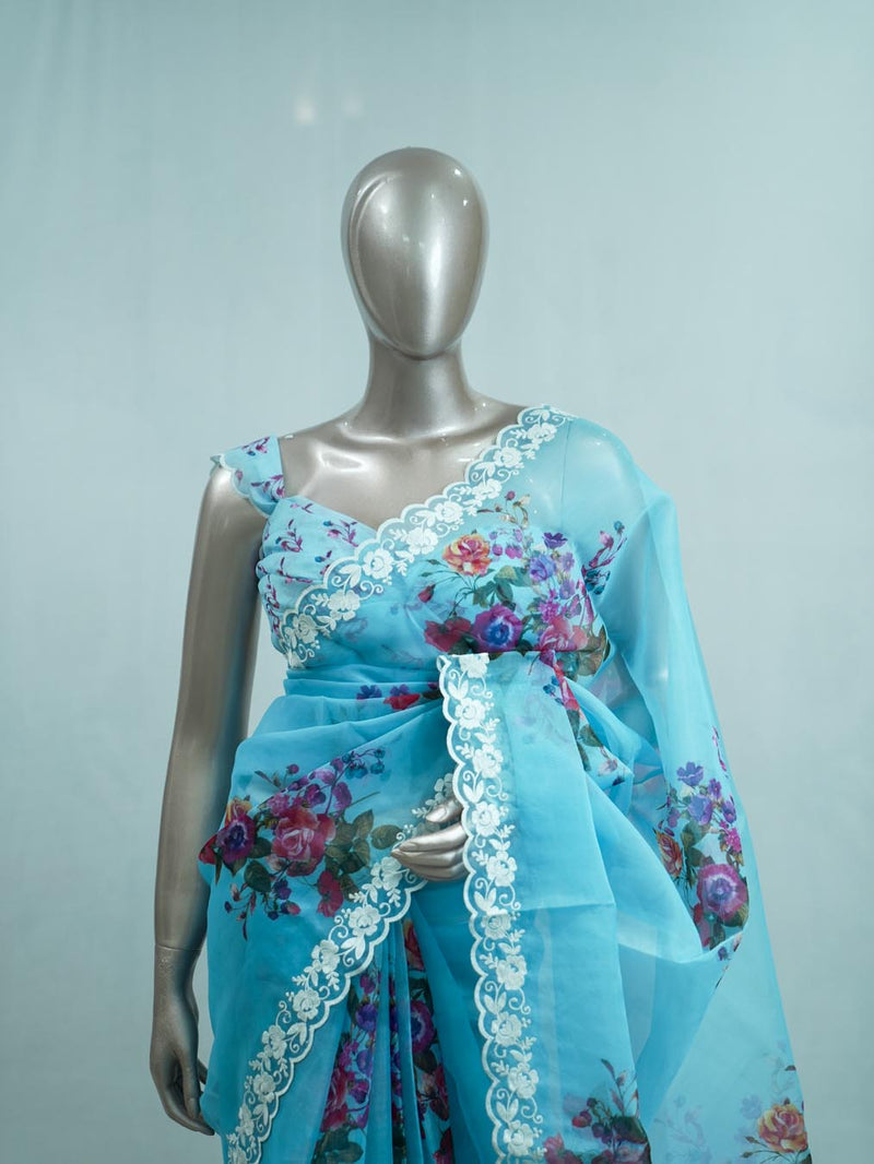 Printed Organza Saree A SAN5312