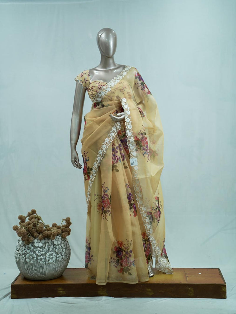 Printed Organza Saree C SAN5312