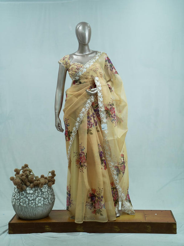 Printed Organza Saree C SAN5312