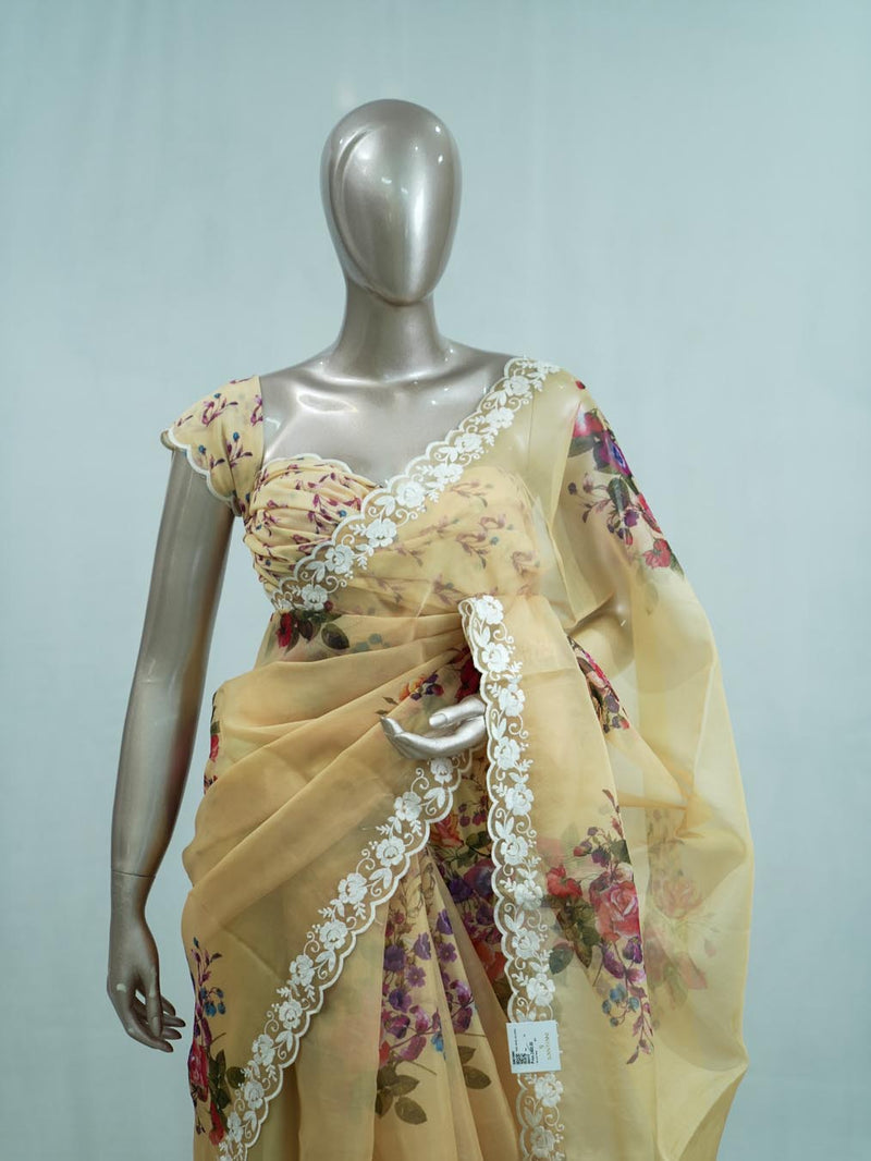Printed Organza Saree C SAN5312