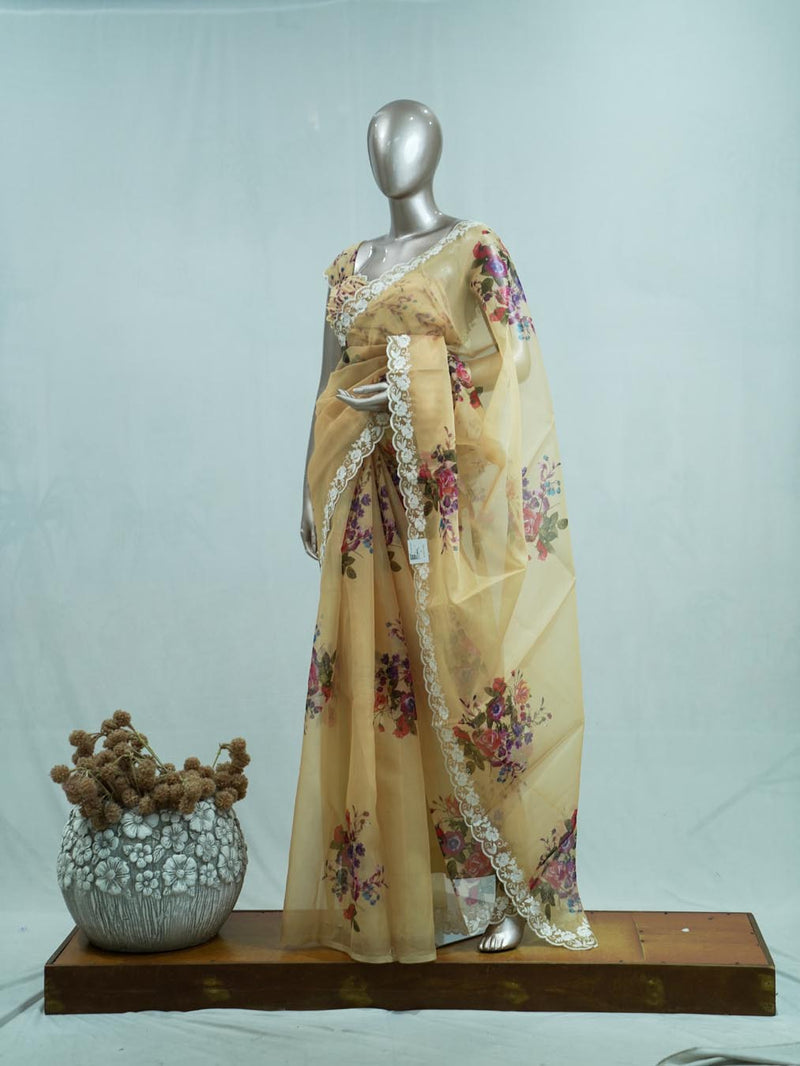 Printed Organza Saree C SAN5312