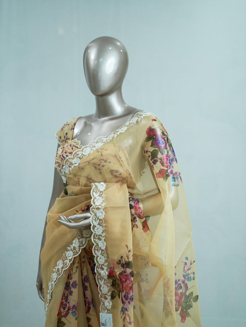 Printed Organza Saree C SAN5312