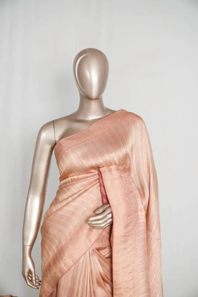 Banarasi Brocade Silk Saree with Striped Weaving   SAN4613