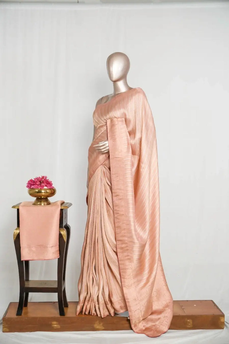 Banarasi Brocade Silk Saree with Striped Weaving   SAN4613