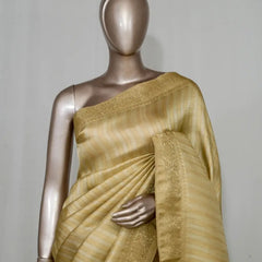 Banarasi Brocade Silk Saree with Striped Weaving  SAN4596