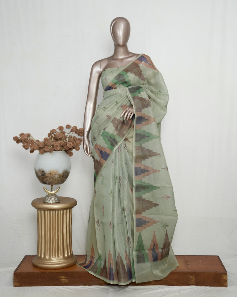 Tissue Kota Saree with Woven Geometric Motifs SAN5269