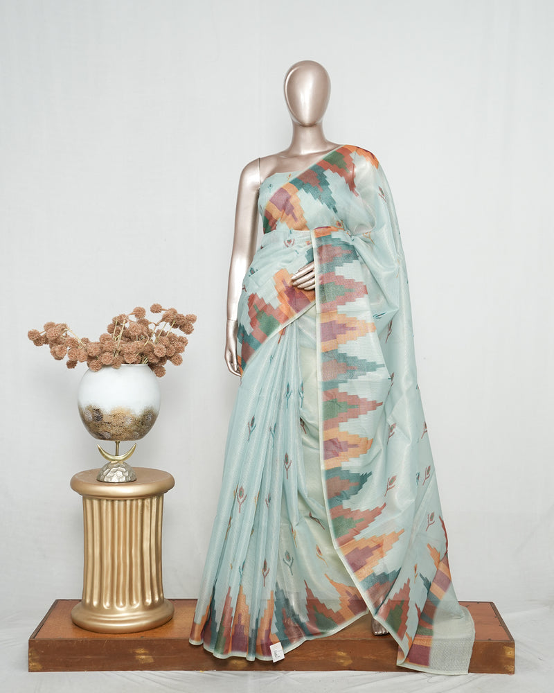 Tissue Kota Saree with Woven Geometric Motifs SAN5271