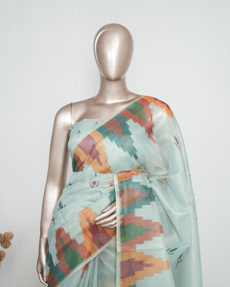 Tissue Kota Saree with Woven Geometric Motifs SAN5271