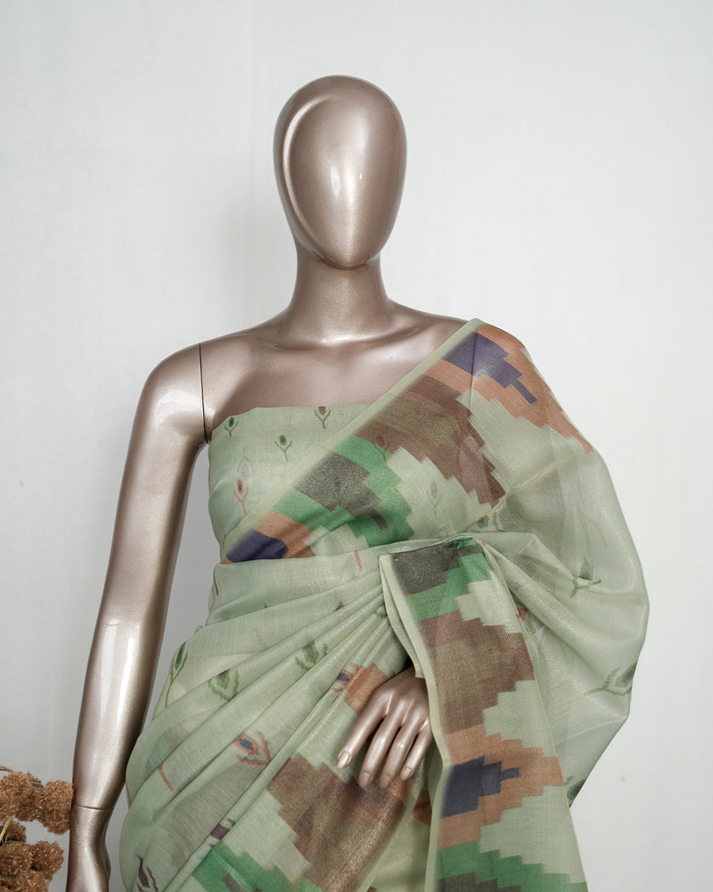 Tissue Kota Saree with Woven Geometric Motifs SAN5269