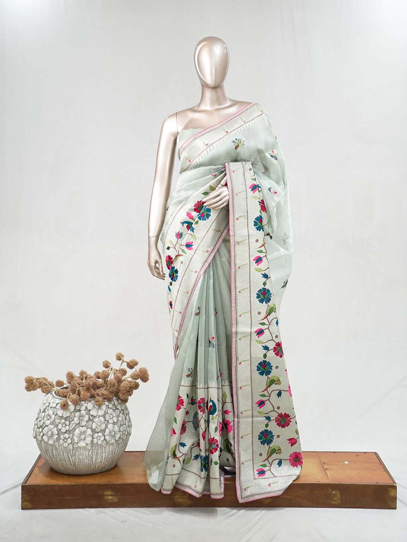 Floral Banarasi Tissue Saree  SAN5145