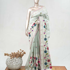 Floral Banarasi Tissue Saree  SAN5145