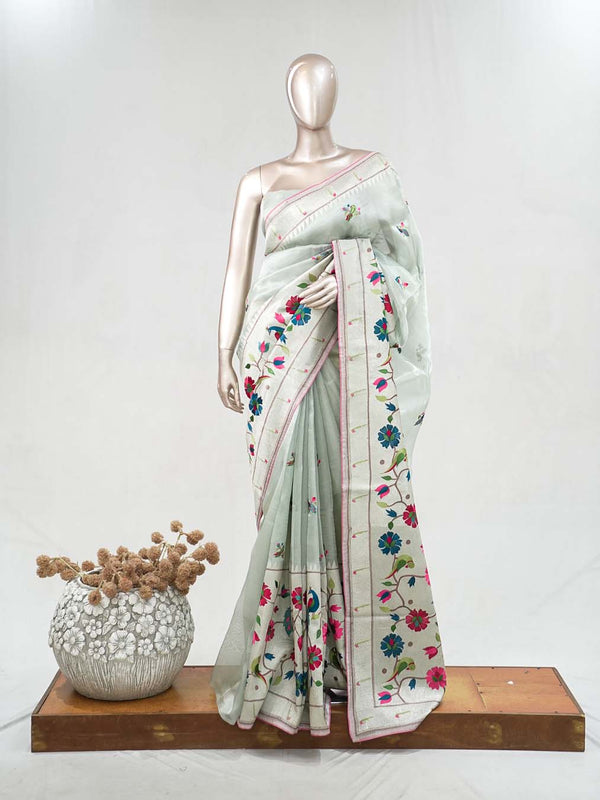 Floral Banarasi Tissue Saree  SAN5145