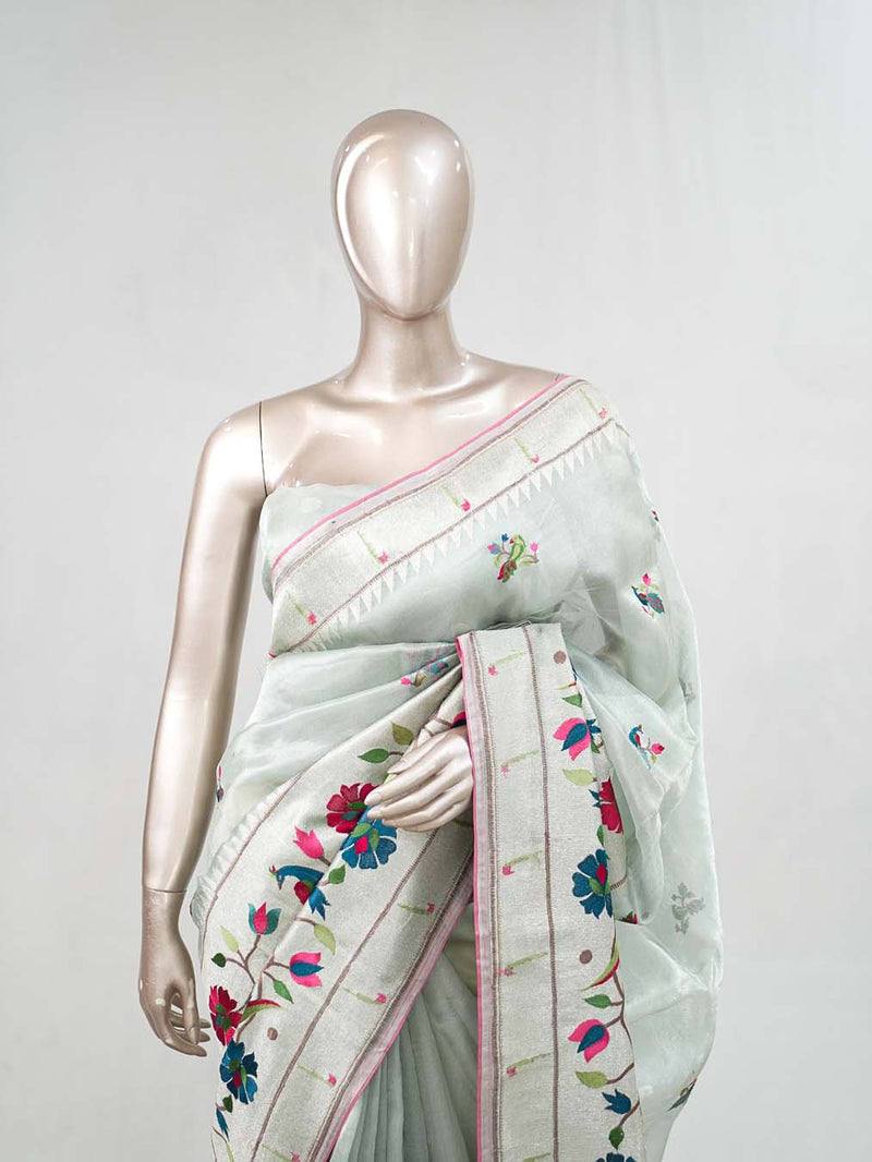 Floral Banarasi Tissue Saree  SAN5145