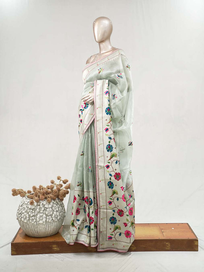 Floral Banarasi Tissue Saree  SAN5145