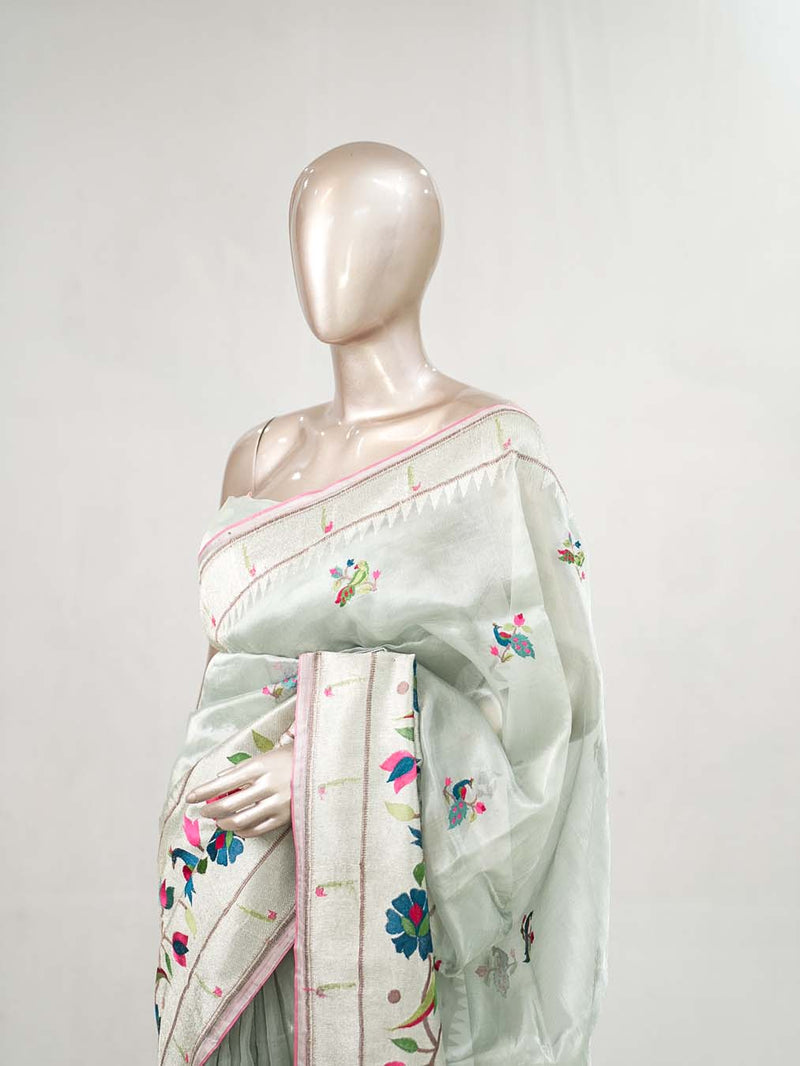 Floral Banarasi Tissue Saree  SAN5145