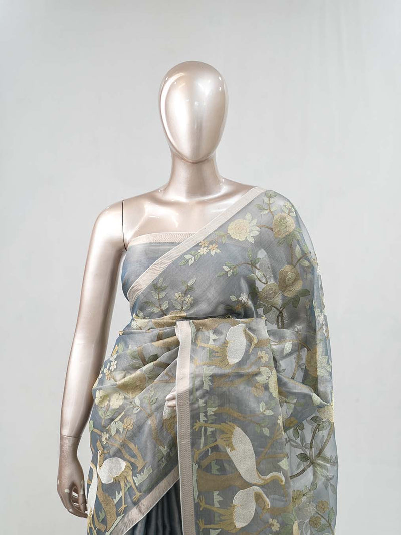 Organza Tissue Saree  SAN5136