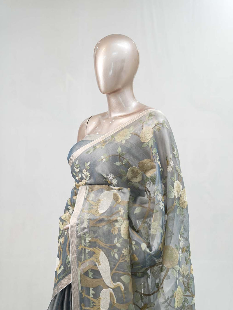 Organza Tissue Saree  SAN5136