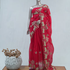 Pure Organza embrodiry saree  SAN4933